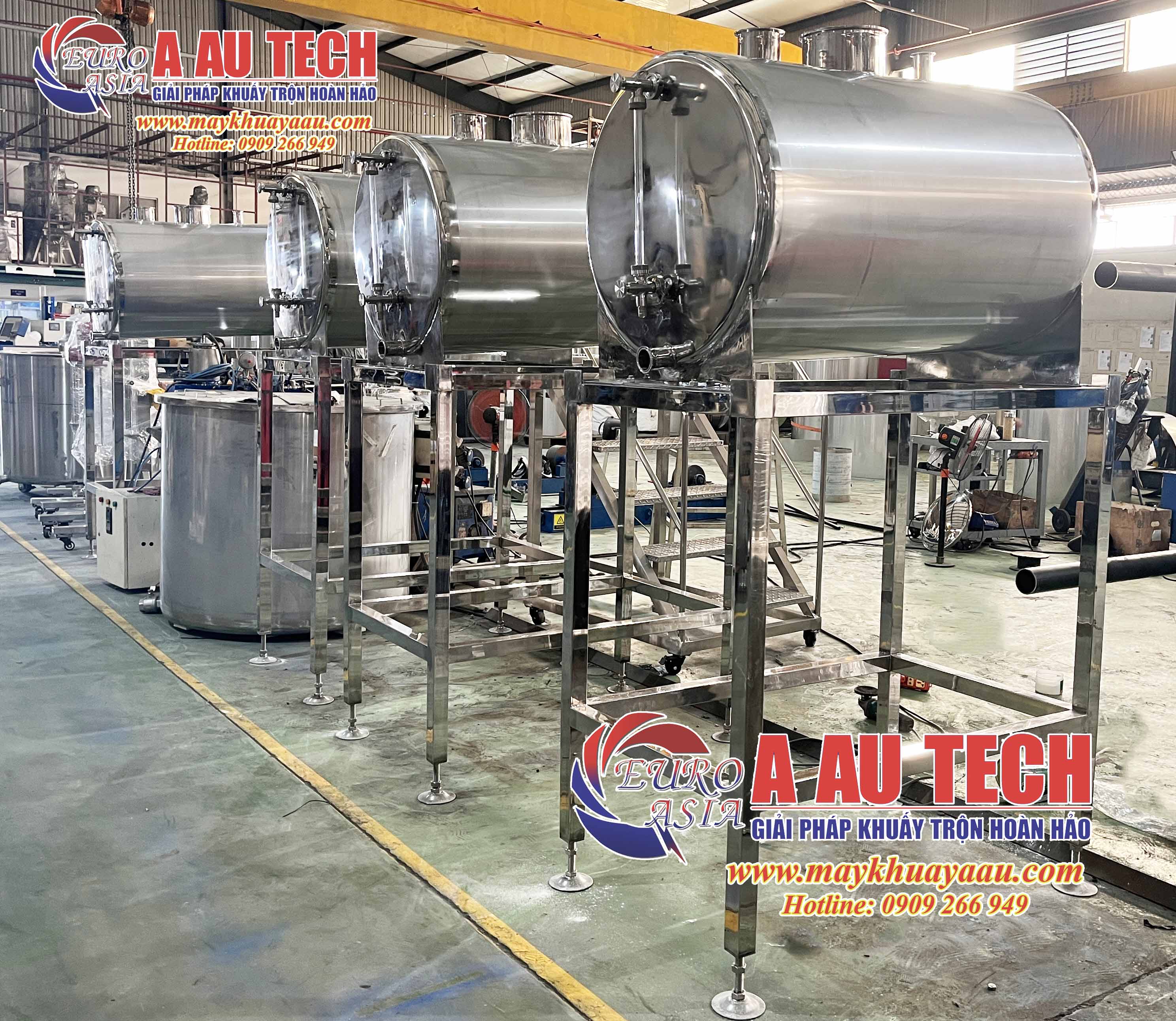 bồn chứa thực phẩm inox nằm ngang