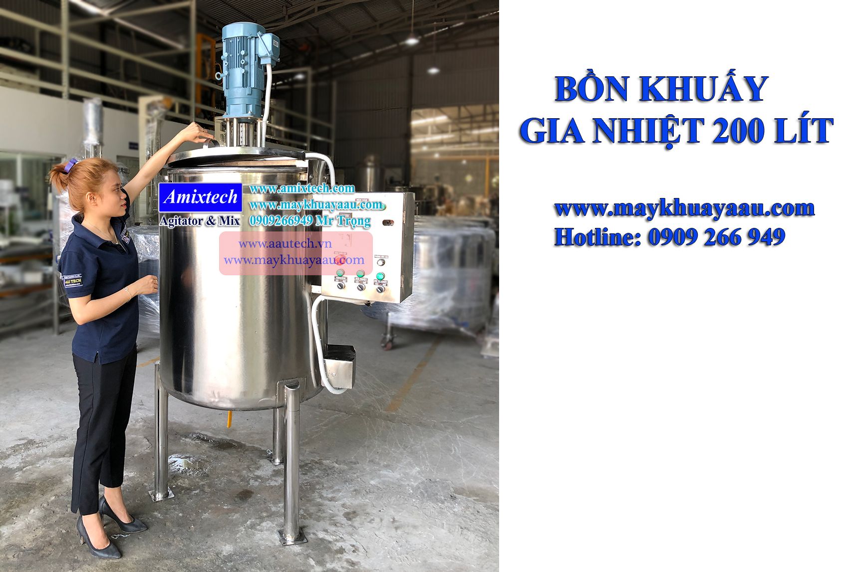 bồn khuấy gia nhiệt 200 lít Tank-B010