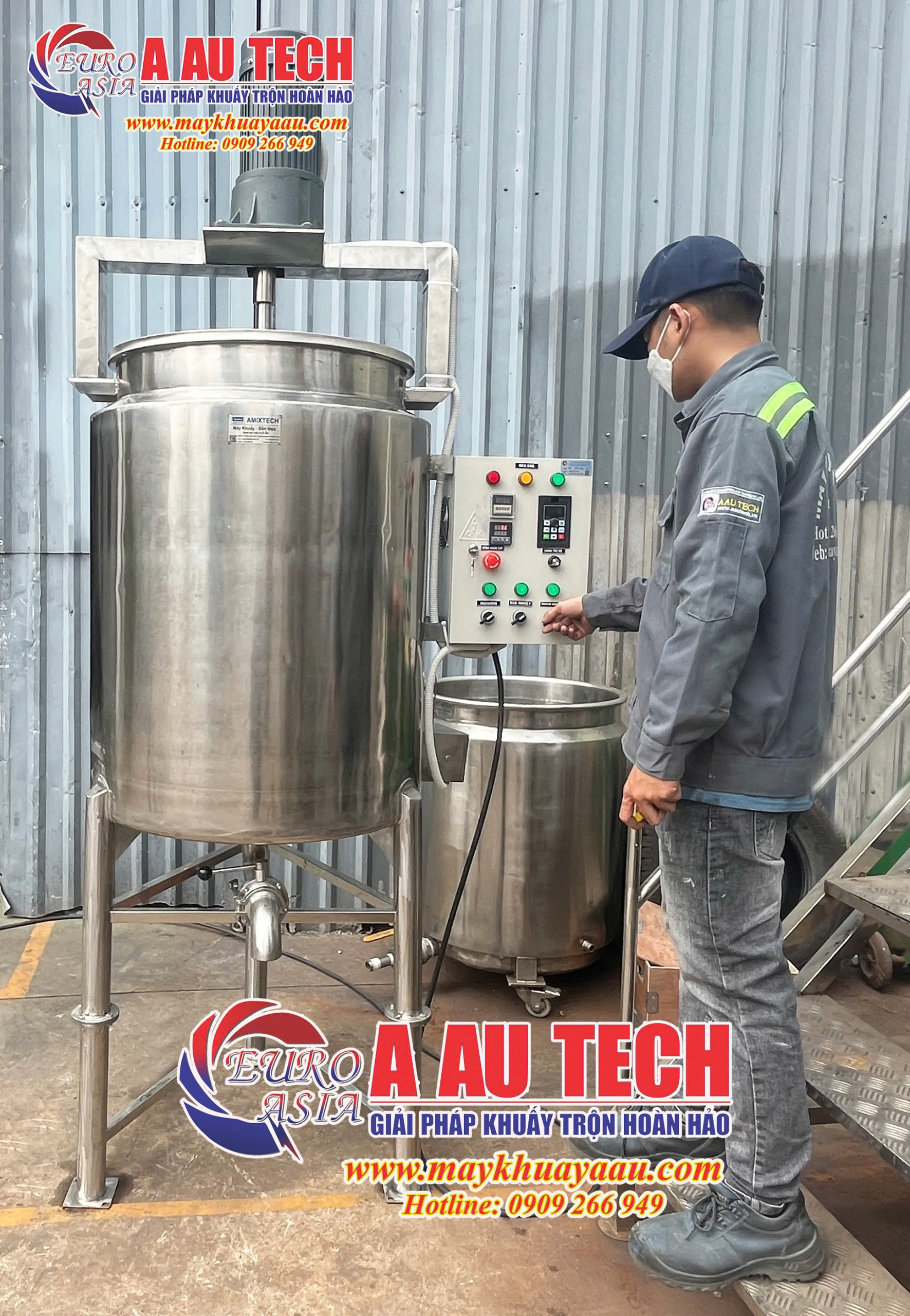 bồn khuấy gia nhiệt thực phẩm 200 lít