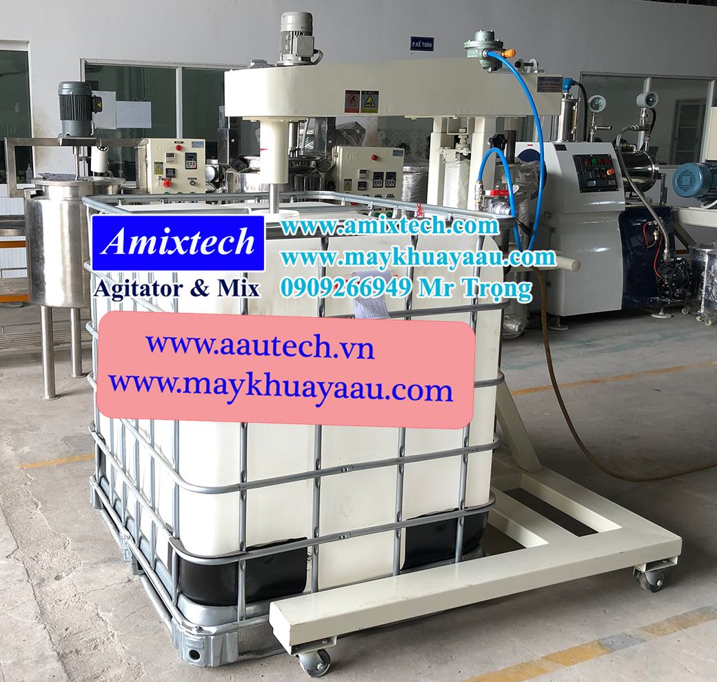 máy khuấy keo khí nén thùng ibc 1000 lít