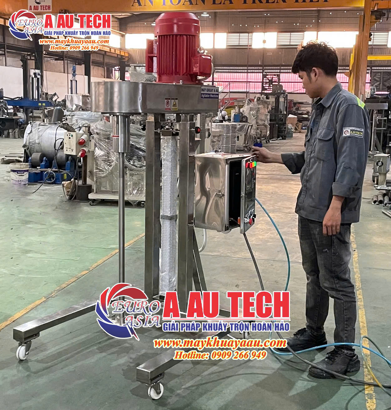 máy khuấy 200 lít nâng khí