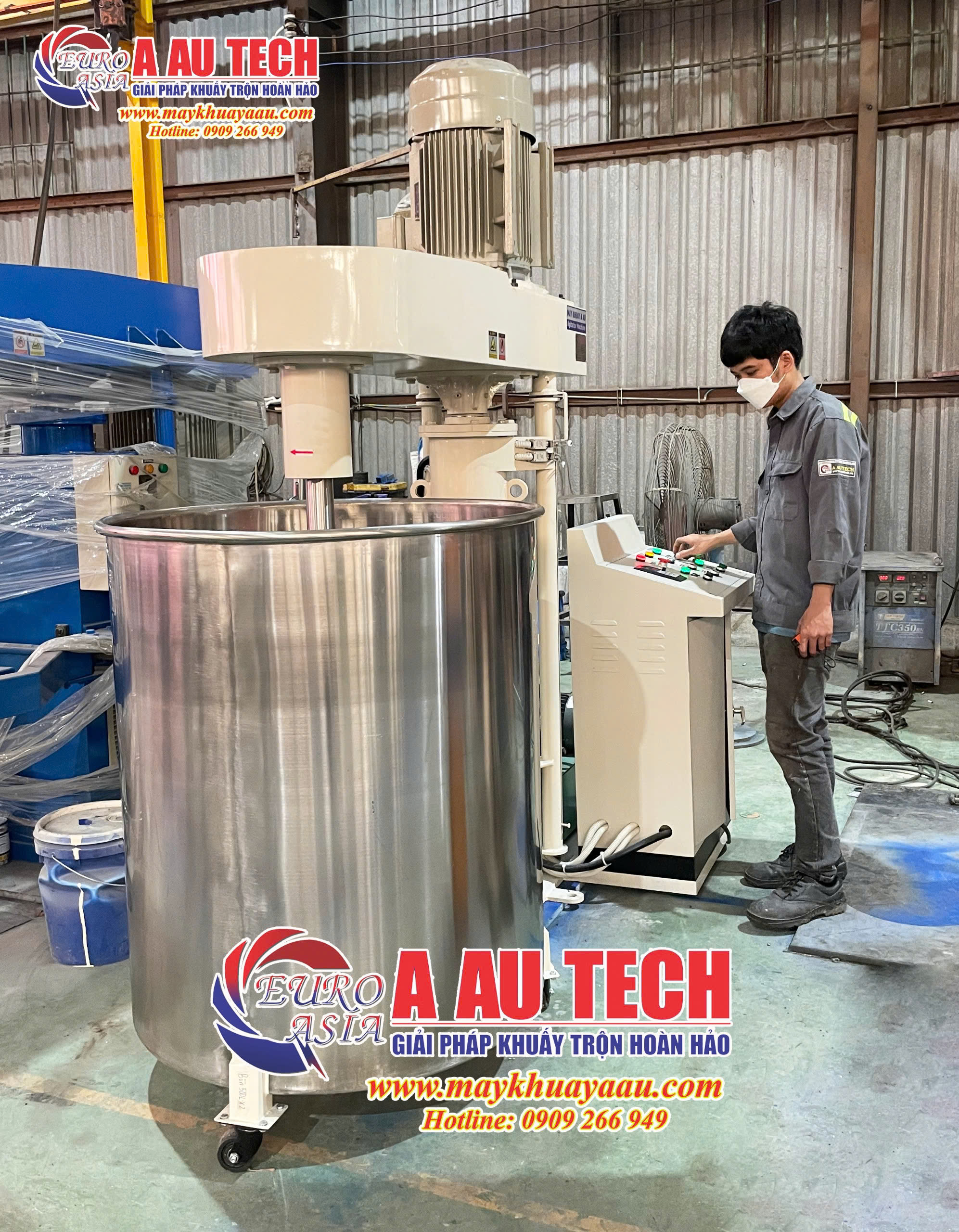 máy khuấy sản xuất phân bón 1000 lít 123