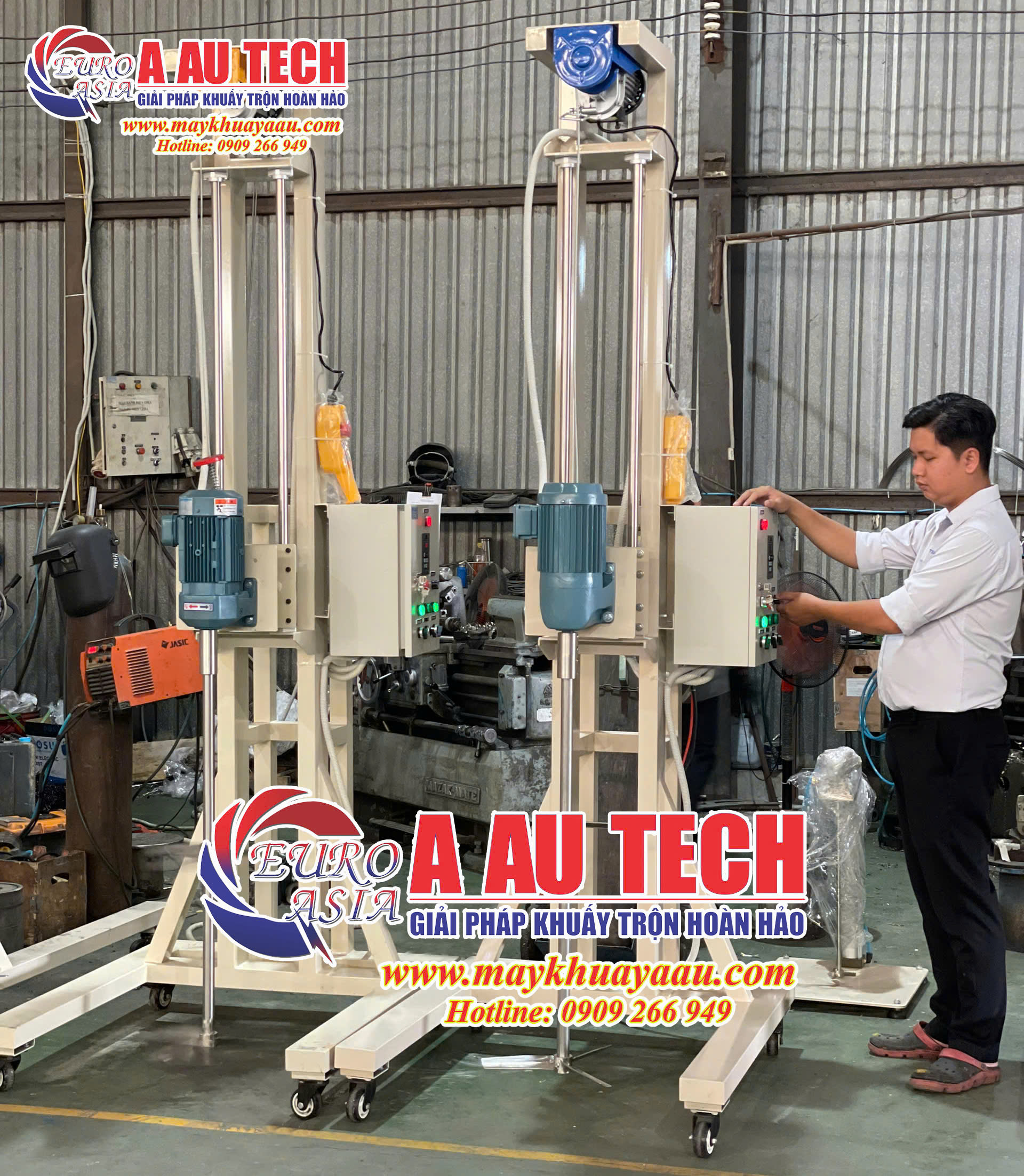 máy khuấy sơn 200 lít nâng điện