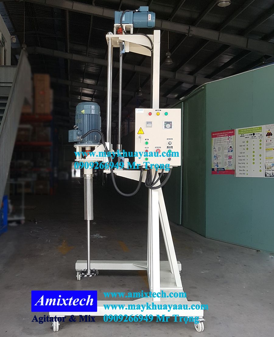 máy khuấy nâng hạ tự động thùng IBC 1000 lít