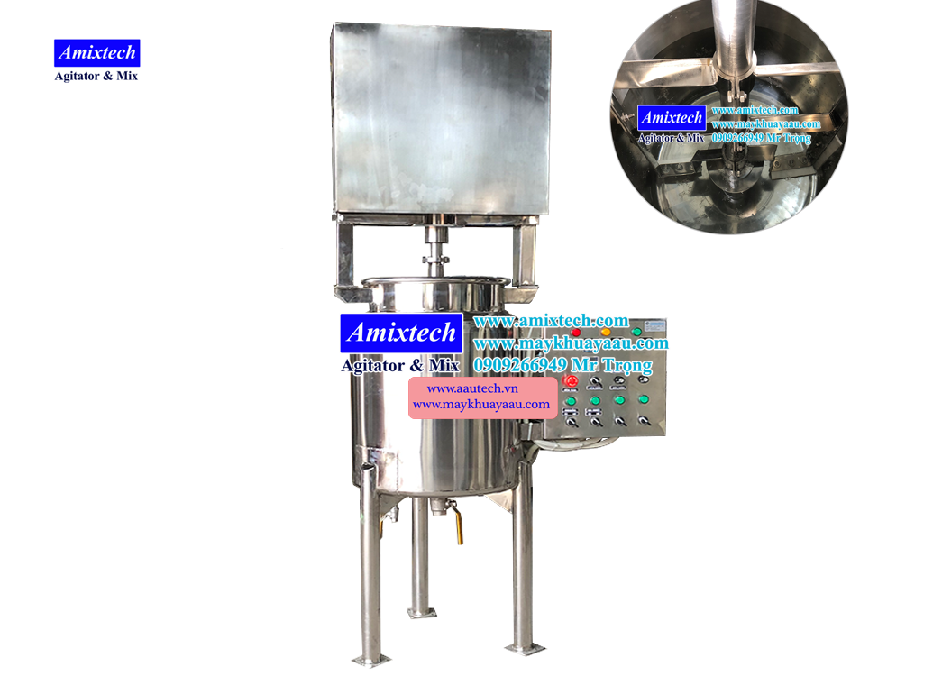 máy nhũ hóa gia nhiệt mỹ phẩm kết hợp cánh quét đảo