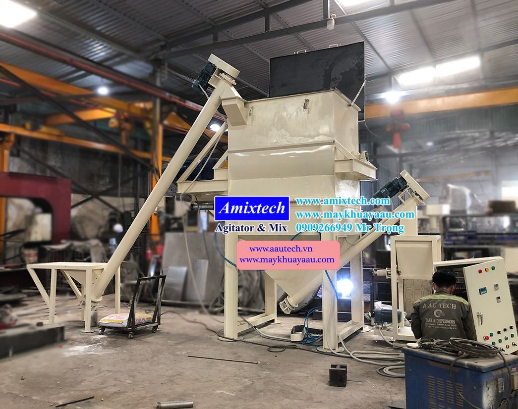 máy trộn bột bả, bột trét 1 tấn