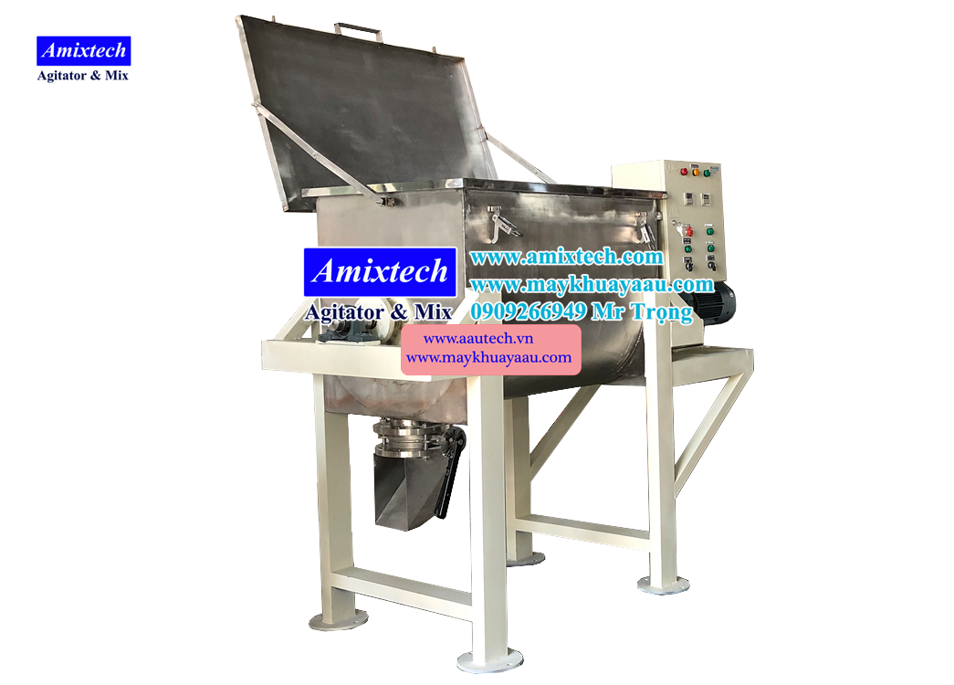máy trộn bột khô nằm ngang