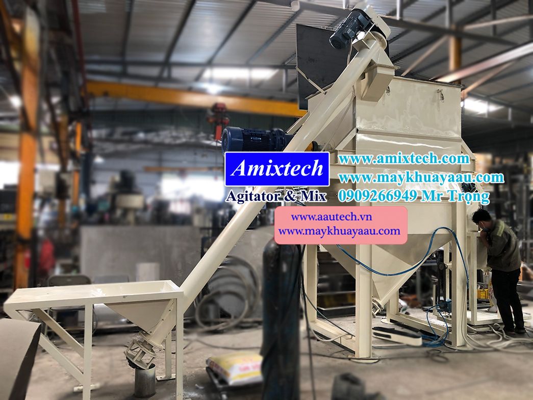máy trộn bột trét tường, bột trét chống thấm 1 tấn