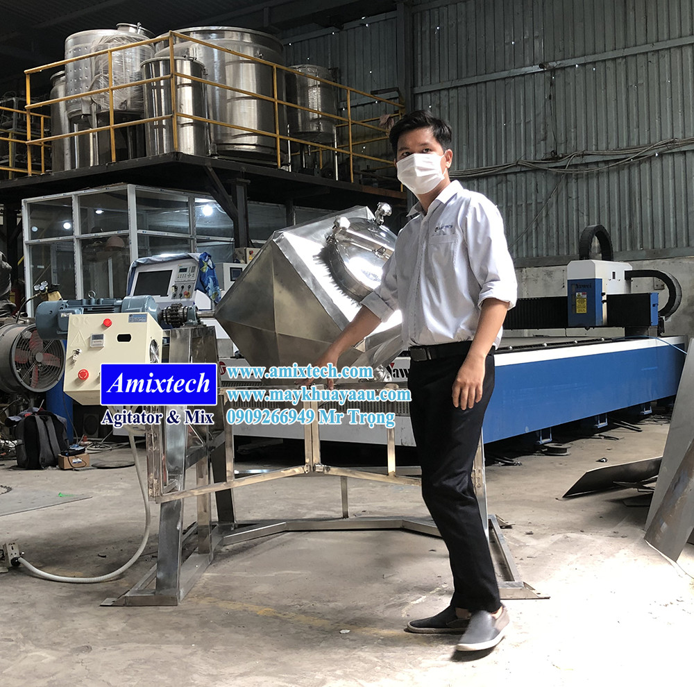 máy trộn bột khô hình lập phương 100kg