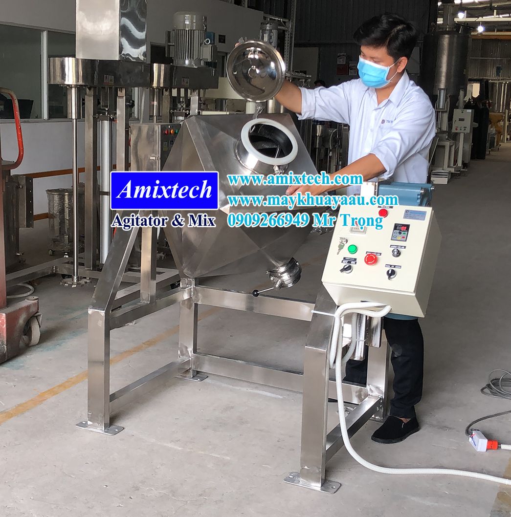 máy trộn bột khô hình lập phương 50kg
