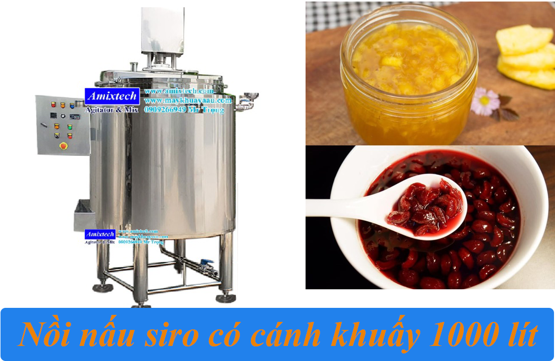 nồi nấu mứt siro có cánh khuấy